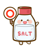 【栄養・栄養素】マルを出す食塩さんのかわいいフリーイラスト